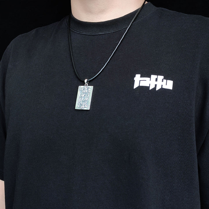 [1042] Retro Design S925 Sterling Silver Poker King Pendant with Chain - Taffu Craft Studio