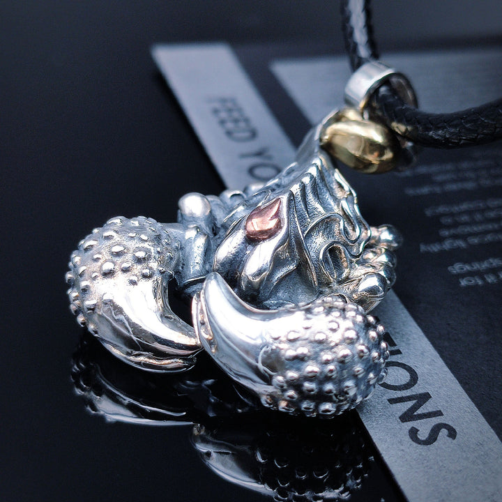 [1088] Retro Style Sterling Silver S925 Flame Scorpion Pendant Necklace - Taffu Craft Studio