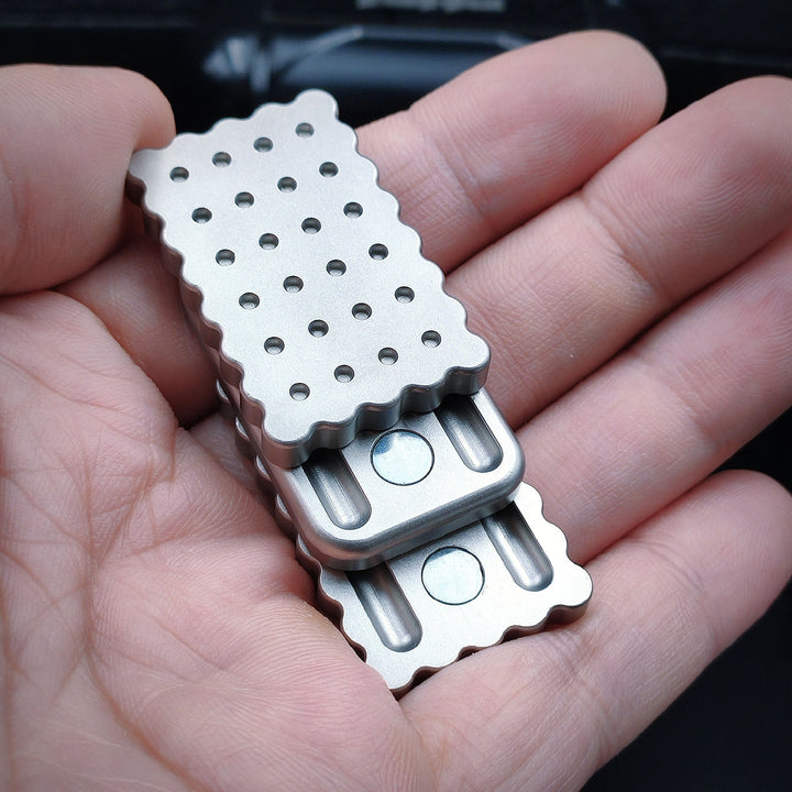 [6021] Stainless Steel Sandwich Biscuit Click Sound Fidget Slider - Taffu Craft Studio